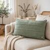 Cairo Pistachio Green Cotton Knitted Decorative Cushion Cover 12 x 20 Inches