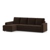 Apollo Sofa (Colour : Dark Earth, Cushion : Soft, Back Type : High Back, Seating Capacity : Left Aligned 3 Seater + Left Aligned Chaise)