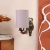 Devansh Metal Electric Wall Light in Antique Gold Colour with Grey Shade Count of 1 Light
