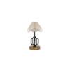 Collins Vintage off-white Shade Table lamp with Wood & Iron Base