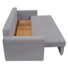 Baruna 3 Seater Velvet Pull Out Sofa Cum Bed with Storage In Grey Color