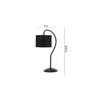 Black Jute Curvy table lamp with Iron Base (SP18)