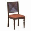 Mirasa Solid Wood Dining Chair Set Of 2 In Mango Walnut Finish With Lava Fabric Colour