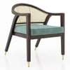 Hayworth Lounge Chair in American Walnut Finish and Dusty Turquoise Velvet Colour