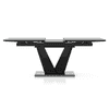 Caribu 6 To 8 Extendable Dining Table In Black Marble Color With High Gloss Finish