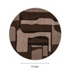 Handmade Round Wool Rug Modern Abstract Mocha Brown 5 Feet Carpet