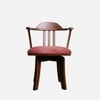 Vanilla Revolving Teak Wood Chair in Pink Colour