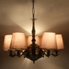 Devansh Wood Wall Mounted Lamp With Off-White Cotton Shade