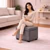 Doe Buck Hutcheson Upholstered Storage Ottoman Cube in Grey Colour
