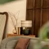 Fern Handicrafted Table Lamp in Frosted Green and Printed Colour