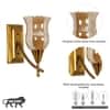ELTHAM Amber Glass and Brass Metal Wall Light