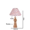 Devansh Multicolor Cotton Table Lamp With  Wood Natural Base (10X18 Inches)-40