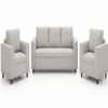 Nordic 3 Seater Sofa with 2 Matching Armchairs Grey