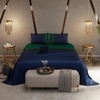Stoa Paris 300TC UltrSatin Super King Bedsheet with 2 Pillow Covers Satin Super Navy Green