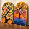 Warli Village Life Wall Art Painting Set of 2 with Gold Frame 16 x 24 Inch