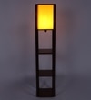 Brown Square Floor Lamp with Yellow Shade