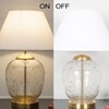 SECRET Water Droplets On Glass and Brass Finish Metal Large  Table Lamp With White Cotton Shade