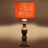 Devansh Orange  Jute   Table Lamp With  Wood Natural Base (7X17.5 Inches)-17