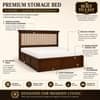 Leher Solid Wood Comfort Queen Bed Hydraulic Storage Provincial Teak Finish Mattress 60 x 78 Inches