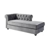 Ease Velvet Chaise Launger in Grey Colour