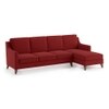 Abbey Sectional Sofa (Colour : Salsa Red, Cushion : Soft, Seater : Right Aligned 3 Seater + Right Aligned Chaise)