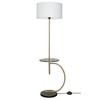 Jigger Metal Multiutility Shelf Floor Lamp With White Cotton Shade