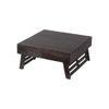 Bradford Sheesham Wood Coffee Table With Foldable Legs In Mahogany Finish