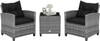 Carry Bird Wicker Patio Furniture Outdoor Balcony Chairs In Grey And Black Colour