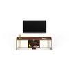 Charley Engineering Wood Floor Standing TV Entertainment Unit Set Top Box Stand/TV Cabinet with Shelves for Books & Décor Display Unit Bed Living Room Upto 50 Inches (Brown Maple & White)
