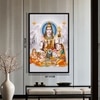 The Castle Decor Lord Shiva Parivar Wall Painting Framed Artwork 20x30 Inch Style 2