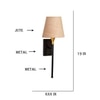 Devansh Metal Electric Wall Light in Black Colour with Beige Shade Count of 1 Light