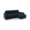 Apollo Compact Sofa (Colour : Sea Port Blue Velvet, Cushion : Hard, Back Type : Regular, Seating Capacity : Right Aligned 2 Seater + Right Aligned Chaise)