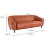 Zenith 3 Seater Leather Sole in Warm Brown Colour