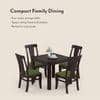 Arabia-Fabio 4 Seater Dining Table With Set Of 4 Chairs Colour-Matty Olive Finish-Mahogany