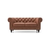 Winchester 2 Seater Luxury Italian Leather Sofa In Cognac