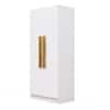 Hexa Red Wooden 2 Door Wardrobe with 4 Shelves in Frosty White Colour
