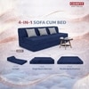 Coirfit Folding 3 Seater Double Fold Out Sofa Cum Bed in Dark Blue Colour