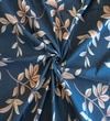 Fara Blue Floral 250 TC Glaze Cotton Fitted Queen Size Bedsheet with 2 Pillow Covers – Threads