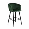 Doe Buck Velvet Counter Height Bar Stool in Green Colour