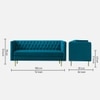 Caraven Fabric Sofa (Teal Blue)