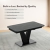 Caribu 4 To 6 Extendable Dining Table In Black Marble Color With High Gloss Finish