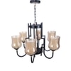 Eliante 6-Light Chandelier, Mild Steel, Modern Ceiling Lighting Fixture For Living Room And Dining Room