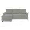 Left Aligned 2 Seater Left Aligned Chaise Light Grey Sofa Cover