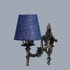 Devansh Metal Electric Wall Light in Antique Gold Colour with Blue Shade Count of 1 Light