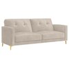 Novelle 3 Seater Velvet Sofa Cum Bed in Cream colour