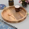 AJ Exports Rustic Wooden Serving Tray with Handles Home Decor Handcrafted