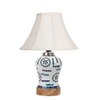 Devansh Off-White Cotton Shade Lamp With Wood & Mosaic Glass Base For Decoration/Office/Home/Gifting/Study For Decoration/Office/Home/Gifting/Study