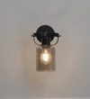 Bravo Single Light Wall Fitting In Black Finish Metal With Smoke Glass