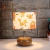 Georgia Multicolor cotton & solid wood table lamp