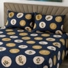 Juno Blue Floral 400 TC Cotton Flat Super King Size Bedsheet with 2 Pillow Covers – Threads